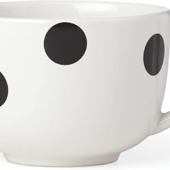 Deco Dot Black Latte Mug, 1 Count, White