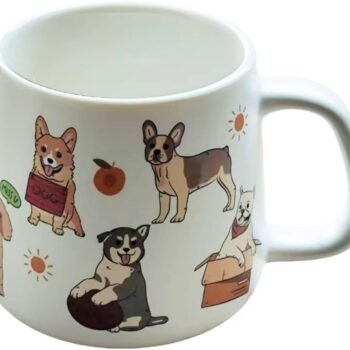 Dog Mug, Ceramic Coffee Mug for Dog Lovers, Dishwasher & Microwave Safe, Durable & Comfortable Handle, Ideal Gift for Dog Owners, 12oz