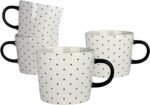 10 Strawberry Street Set of 4  Polka Dot Mug 13 fl oz, Black