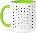 Black polka dot pattern on white - small  - retro dotty spotty... - Mugs (mug_120251_12)