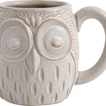 20 oz Owl Ceramic Coffee Mug - Large Ceramic Coffee Mug - Cute 3D Owl Design, Unique & Creative Mug for Coffee, Tea, Hot Cocoa, and More